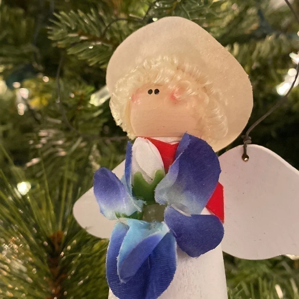 Vintage Angel Cowgirl Ornament Handmade In Texas